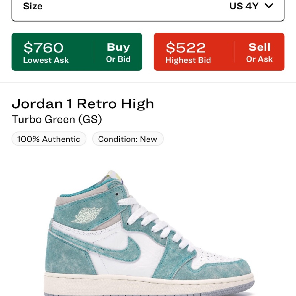 Jordan 1 Retro High Turbo Green GS